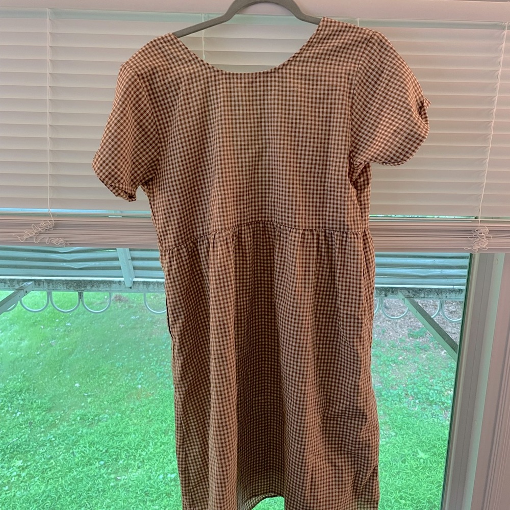 Brown Gingham Dress